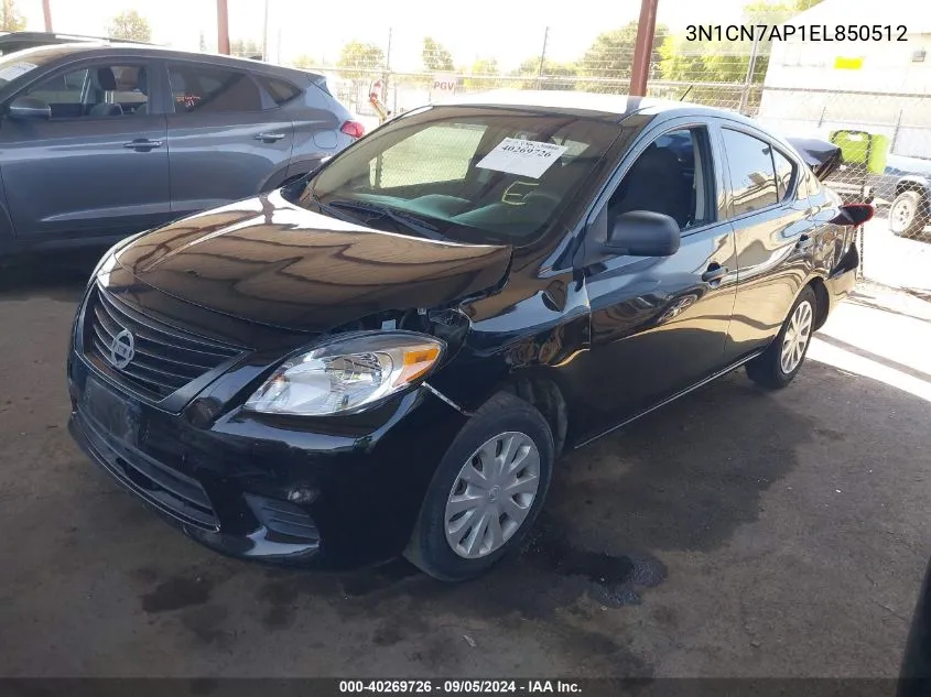 2014 Nissan Versa S/S Plus/Sv/Sl VIN: 3N1CN7AP1EL850512 Lot: 40269726