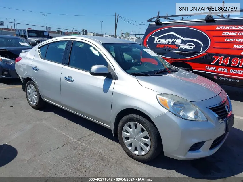 2014 Nissan Versa 1.6 S/1.6 S+/1.6 Sl/1.6 Sv VIN: 3N1CN7AP5EL862789 Lot: 40271842