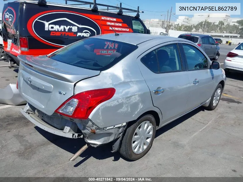 2014 Nissan Versa 1.6 S/1.6 S+/1.6 Sl/1.6 Sv VIN: 3N1CN7AP5EL862789 Lot: 40271842