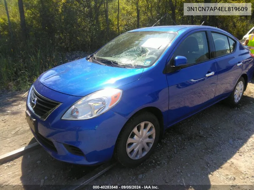 2014 Nissan Versa 1.6 Sv VIN: 3N1CN7AP4EL819609 Lot: 40283548