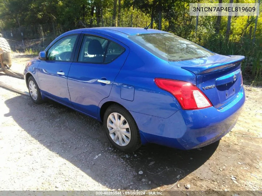 2014 Nissan Versa 1.6 Sv VIN: 3N1CN7AP4EL819609 Lot: 40283548