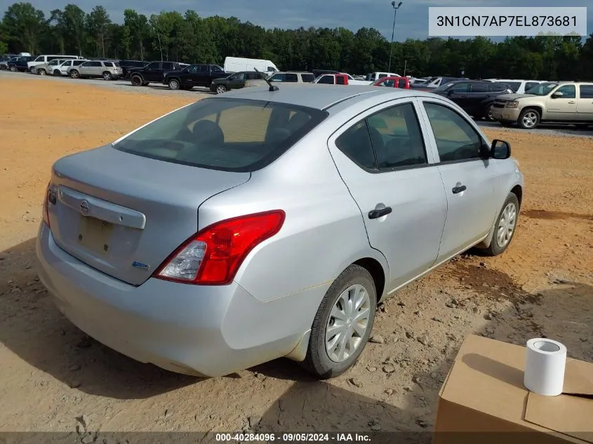 2014 Nissan Versa 1.6 S VIN: 3N1CN7AP7EL873681 Lot: 40284096