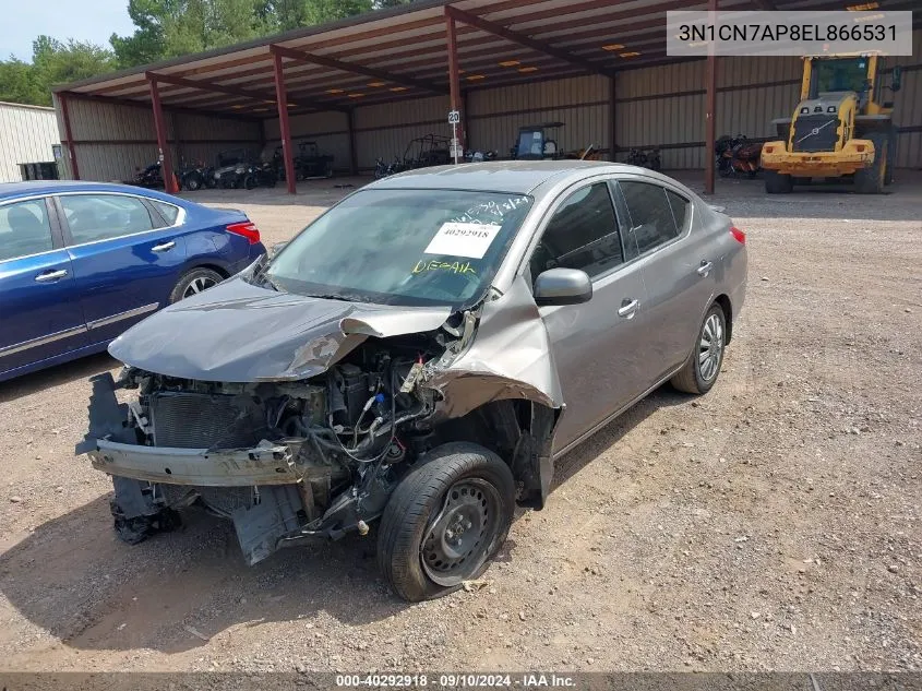 2014 Nissan Versa 1.6 Sv VIN: 3N1CN7AP8EL866531 Lot: 40292918