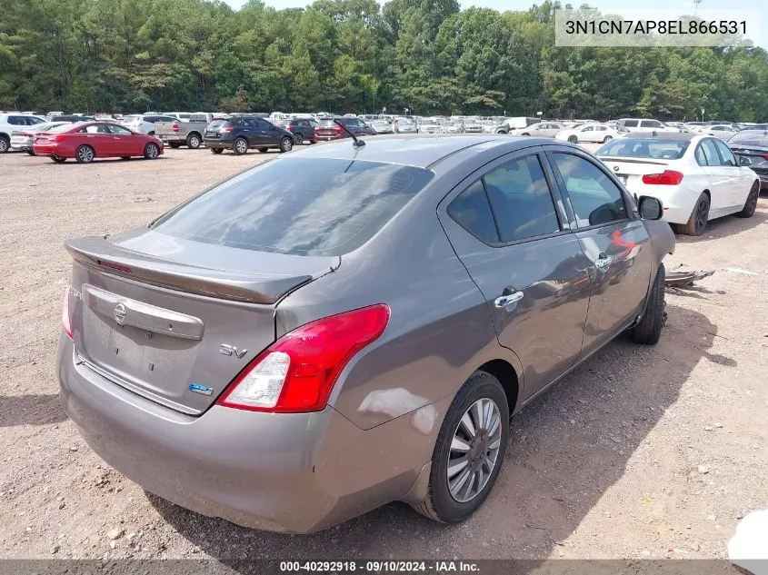 2014 Nissan Versa 1.6 Sv VIN: 3N1CN7AP8EL866531 Lot: 40292918