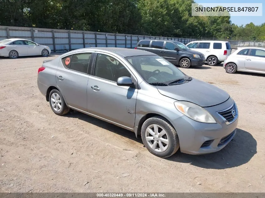 3N1CN7AP5EL847807 2014 Nissan Versa 1.6 Sv