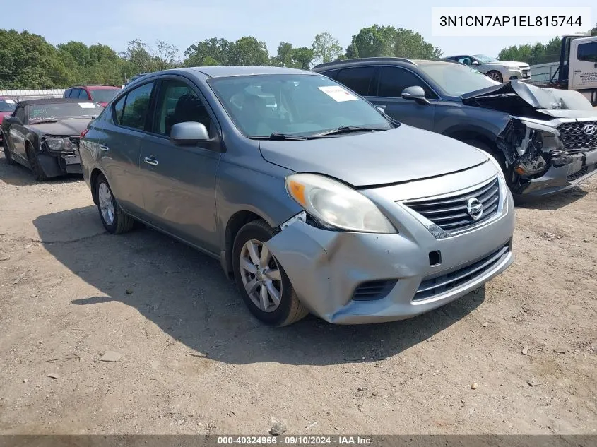 3N1CN7AP1EL815744 2014 Nissan Versa 1.6 Sv