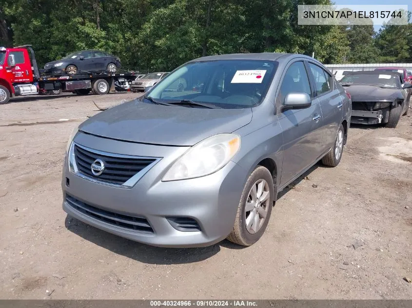 2014 Nissan Versa 1.6 Sv VIN: 3N1CN7AP1EL815744 Lot: 40324966