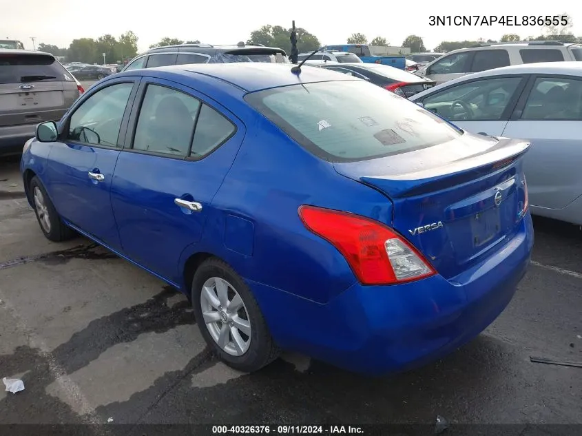 2014 Nissan Versa 1.6 Sv VIN: 3N1CN7AP4EL836555 Lot: 40326376