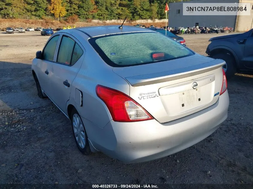 2014 Nissan Versa S/S Plus/Sv/Sl VIN: 3N1CN7AP8EL808984 Lot: 40326733