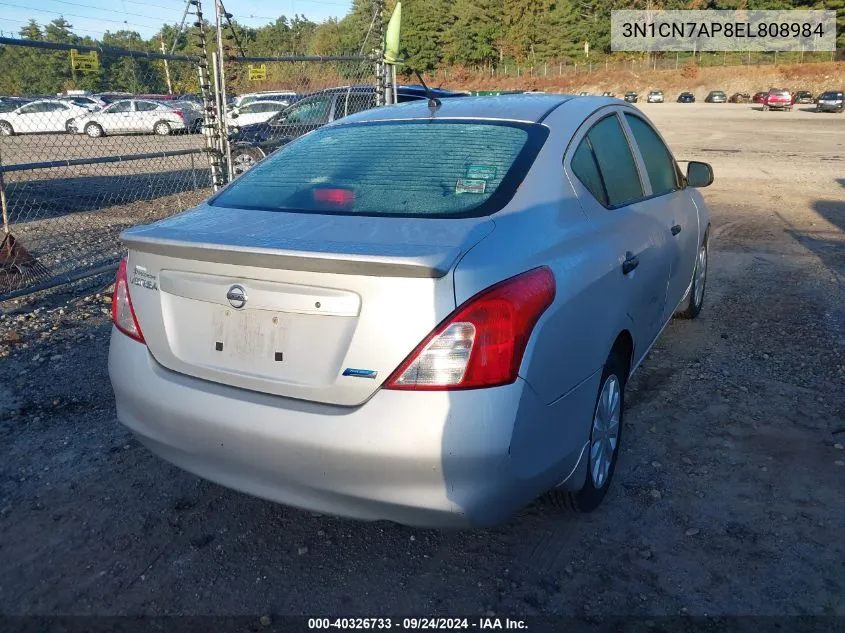 2014 Nissan Versa S/S Plus/Sv/Sl VIN: 3N1CN7AP8EL808984 Lot: 40326733