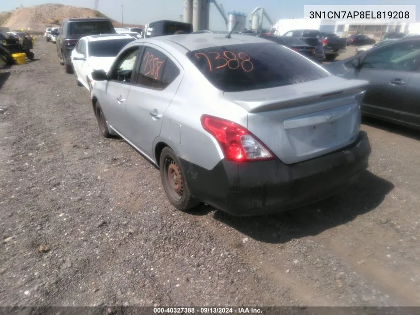 2014 Nissan Versa 1.6 Sv VIN: 3N1CN7AP8EL819208 Lot: 40327388