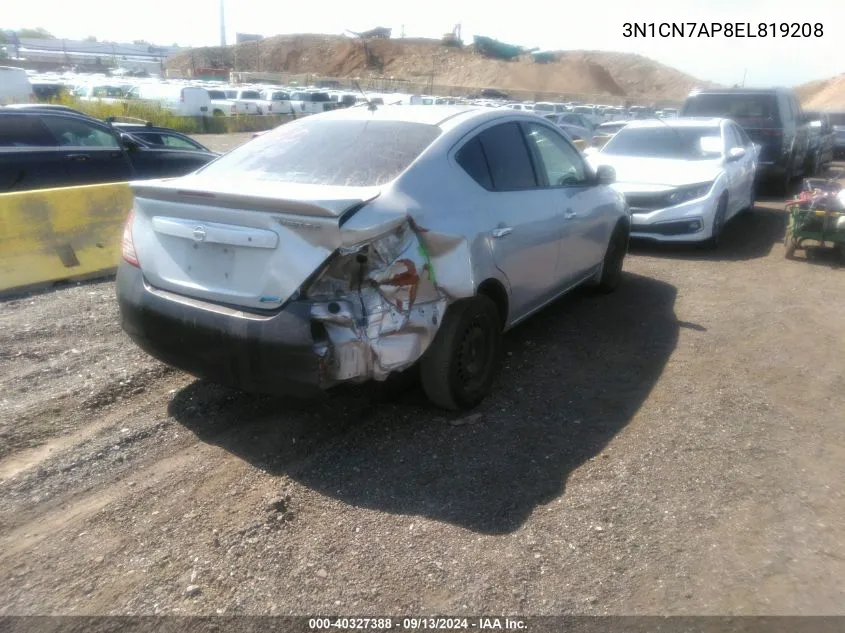 2014 Nissan Versa 1.6 Sv VIN: 3N1CN7AP8EL819208 Lot: 40327388