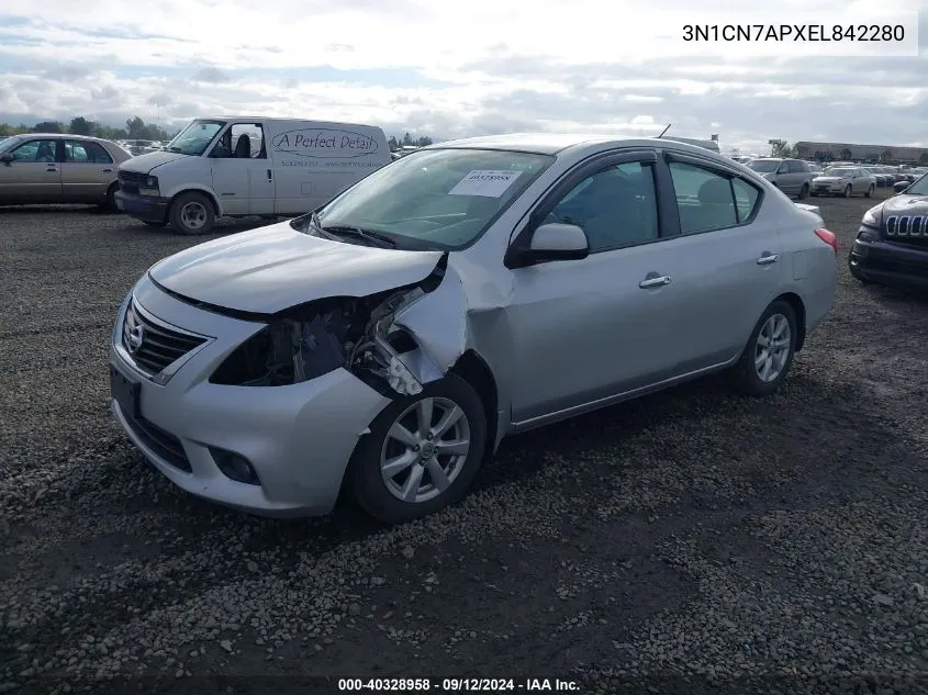 2014 Nissan Versa 1.6 Sv VIN: 3N1CN7APXEL842280 Lot: 40328958