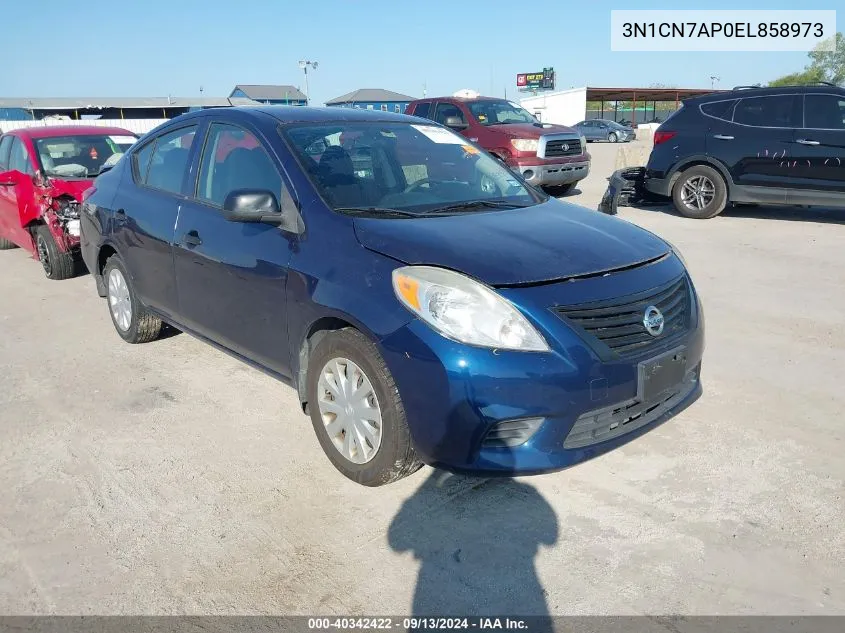 2014 Nissan Versa S/S Plus/Sv/Sl VIN: 3N1CN7AP0EL858973 Lot: 40342422