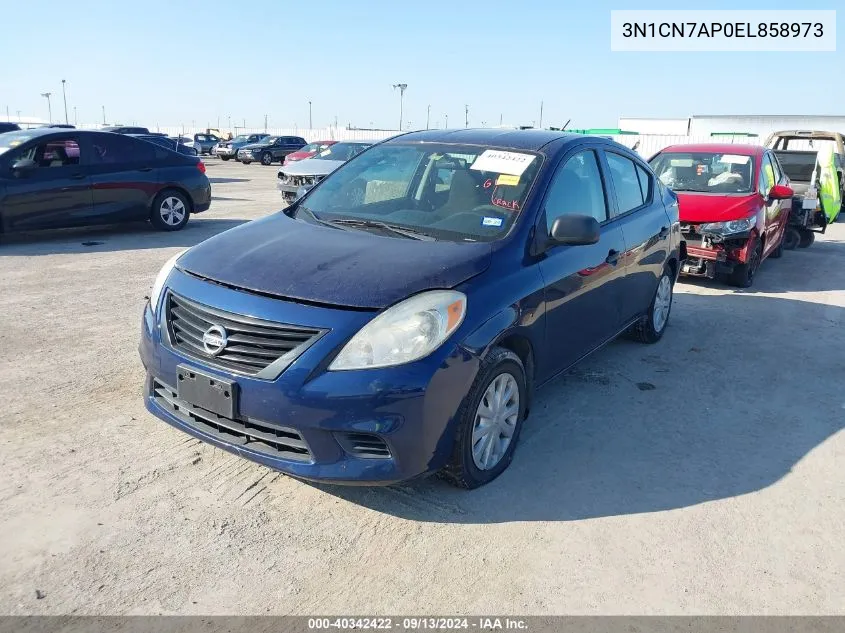 2014 Nissan Versa S/S Plus/Sv/Sl VIN: 3N1CN7AP0EL858973 Lot: 40342422