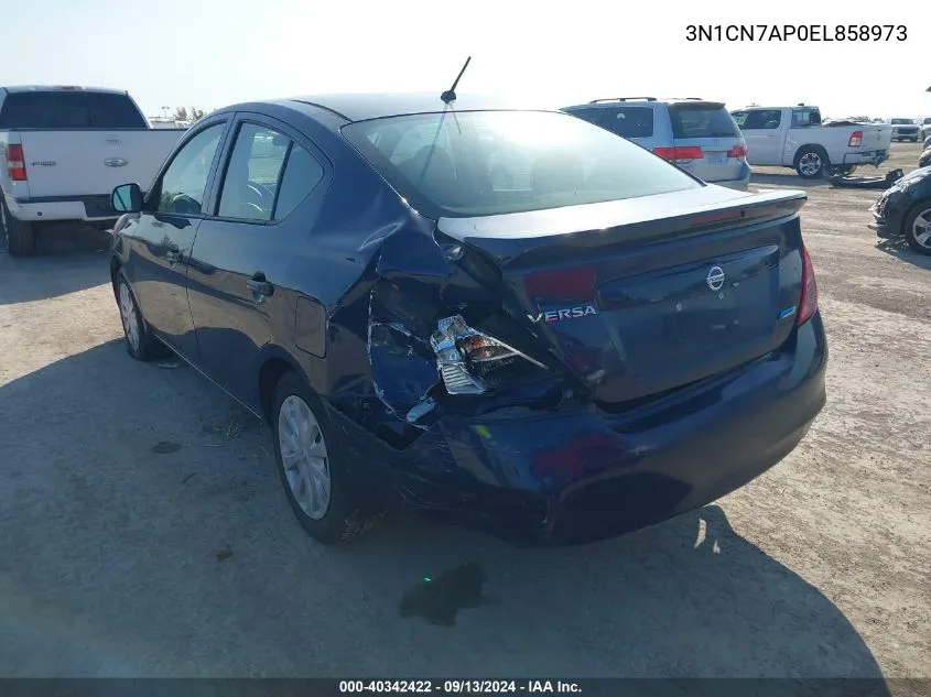 2014 Nissan Versa S/S Plus/Sv/Sl VIN: 3N1CN7AP0EL858973 Lot: 40342422