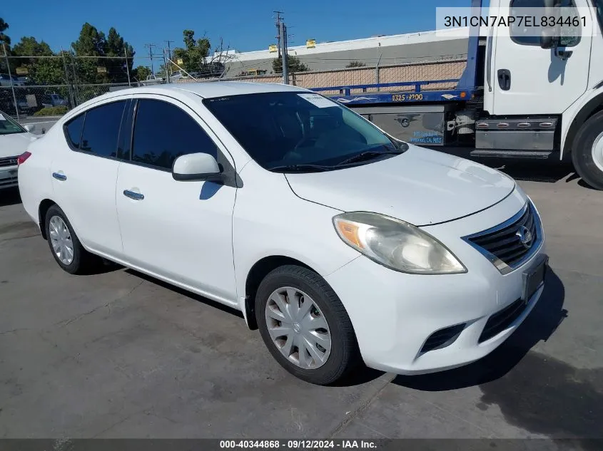 2014 Nissan Versa 1.6 Sv VIN: 3N1CN7AP7EL834461 Lot: 40344868