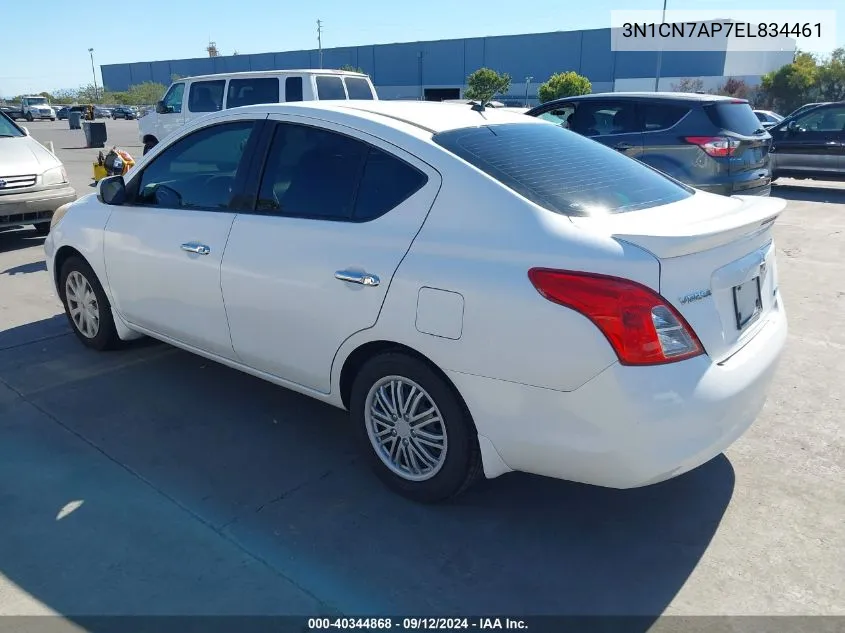 2014 Nissan Versa 1.6 Sv VIN: 3N1CN7AP7EL834461 Lot: 40344868