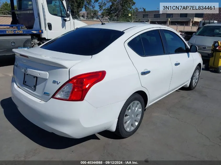 2014 Nissan Versa 1.6 Sv VIN: 3N1CN7AP7EL834461 Lot: 40344868