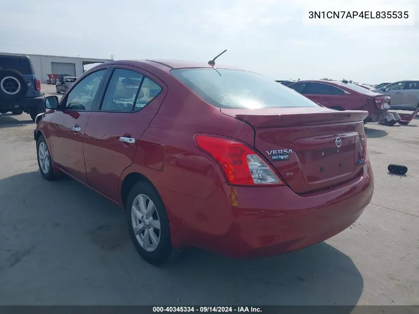 2014 Nissan Versa 1.6 Sv VIN: 3N1CN7AP4EL835535 Lot: 40345334