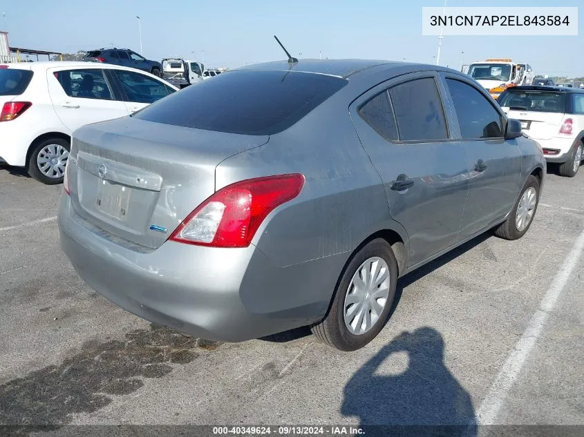 3N1CN7AP2EL843584 2014 Nissan Versa 1.6 S