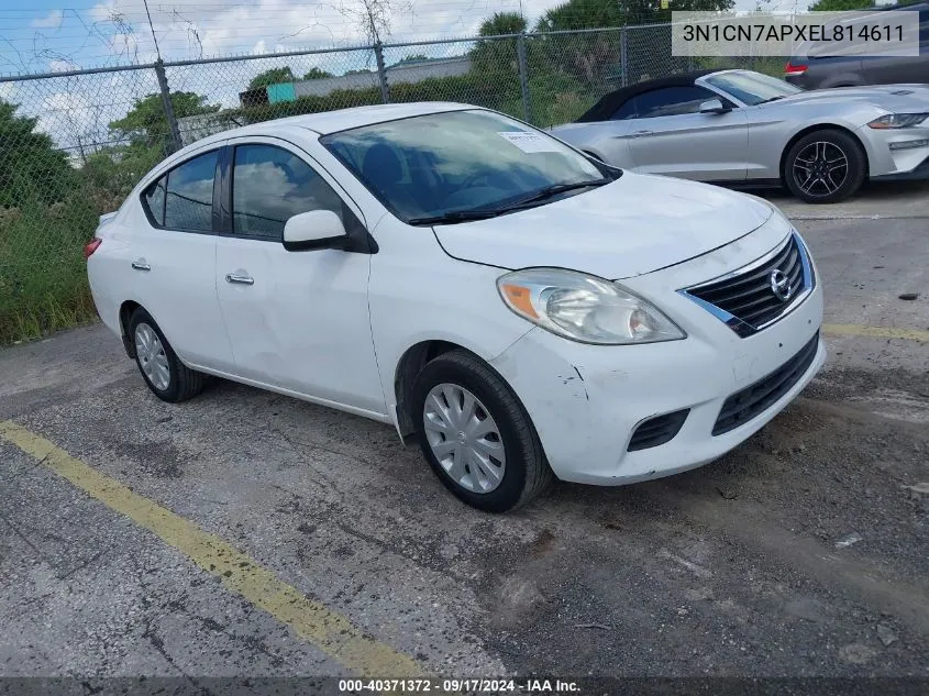 2014 Nissan Versa 1.6 Sv VIN: 3N1CN7APXEL814611 Lot: 40371372