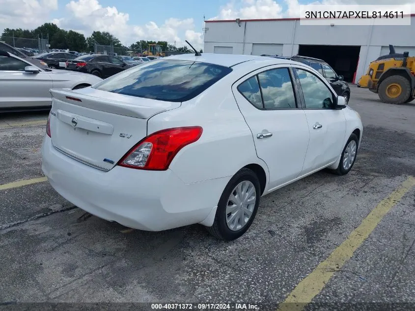 3N1CN7APXEL814611 2014 Nissan Versa 1.6 Sv