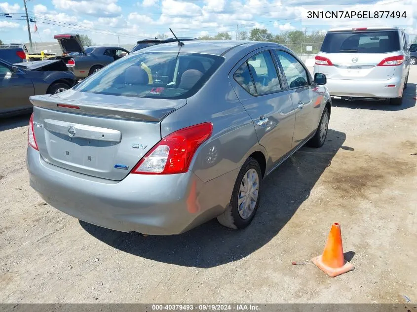 3N1CN7AP6EL877494 2014 Nissan Versa 1.6 Sv