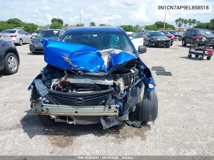 2014 Nissan Versa 1.6 S+ VIN: 3N1CN7AP9EL858518 Lot: 40383041