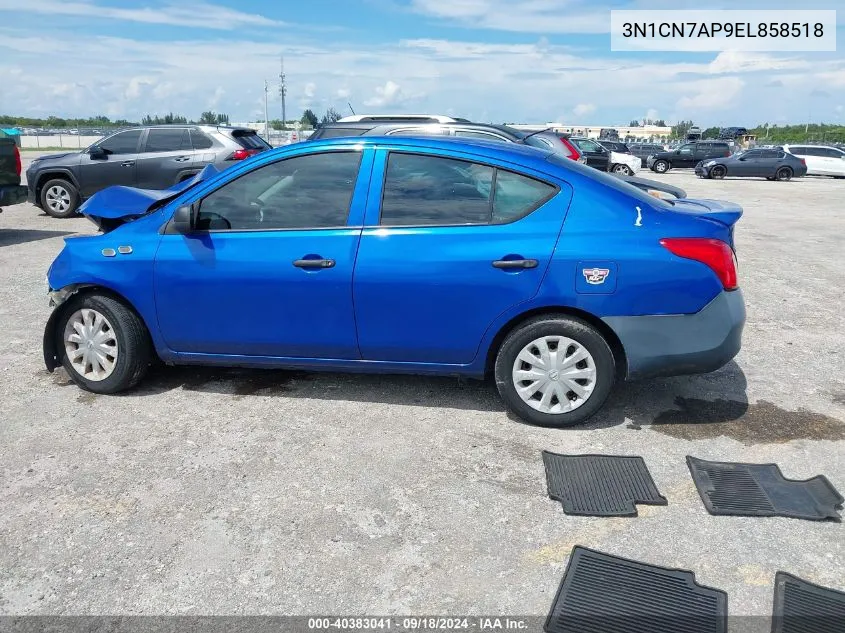 3N1CN7AP9EL858518 2014 Nissan Versa 1.6 S+