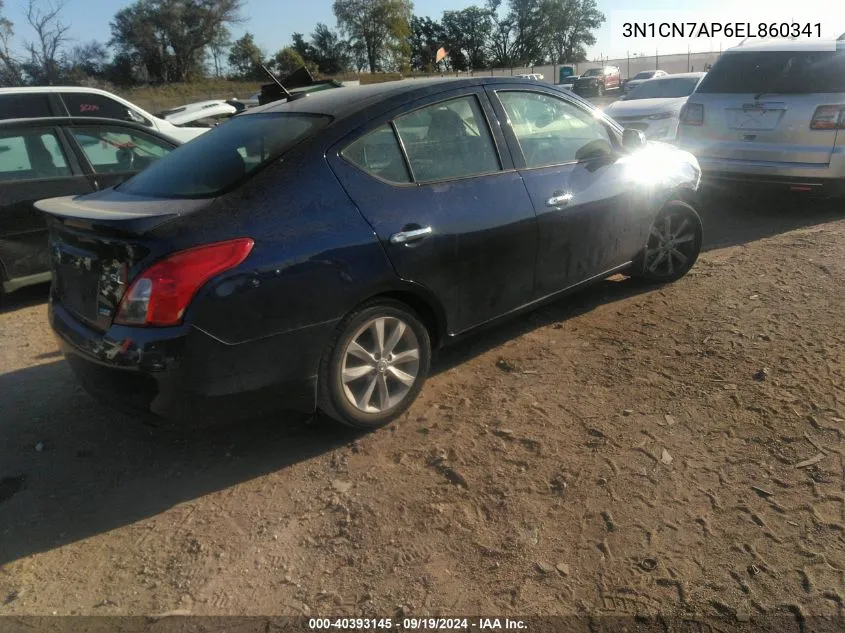 2014 Nissan Versa 1.6 Sl VIN: 3N1CN7AP6EL860341 Lot: 40393145