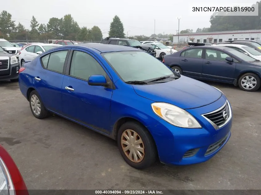 2014 Nissan Versa 1.6 Sv VIN: 3N1CN7AP0EL815900 Lot: 40394094