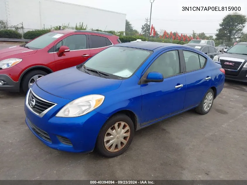 2014 Nissan Versa 1.6 Sv VIN: 3N1CN7AP0EL815900 Lot: 40394094