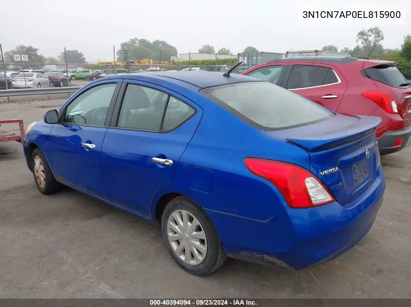 2014 Nissan Versa 1.6 Sv VIN: 3N1CN7AP0EL815900 Lot: 40394094