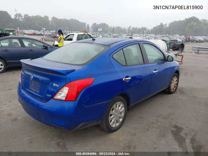 2014 Nissan Versa 1.6 Sv VIN: 3N1CN7AP0EL815900 Lot: 40394094