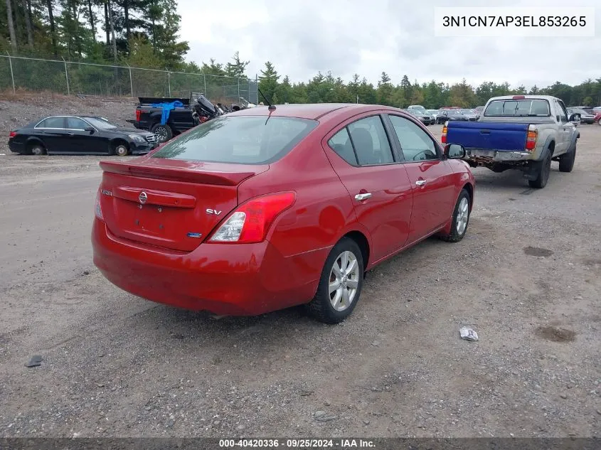 2014 Nissan Versa 1.6 Sv VIN: 3N1CN7AP3EL853265 Lot: 40420336