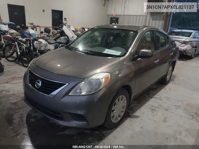 2014 Nissan Versa 1.6 Sv VIN: 3N1CN7APXEL821137 Lot: 40421247