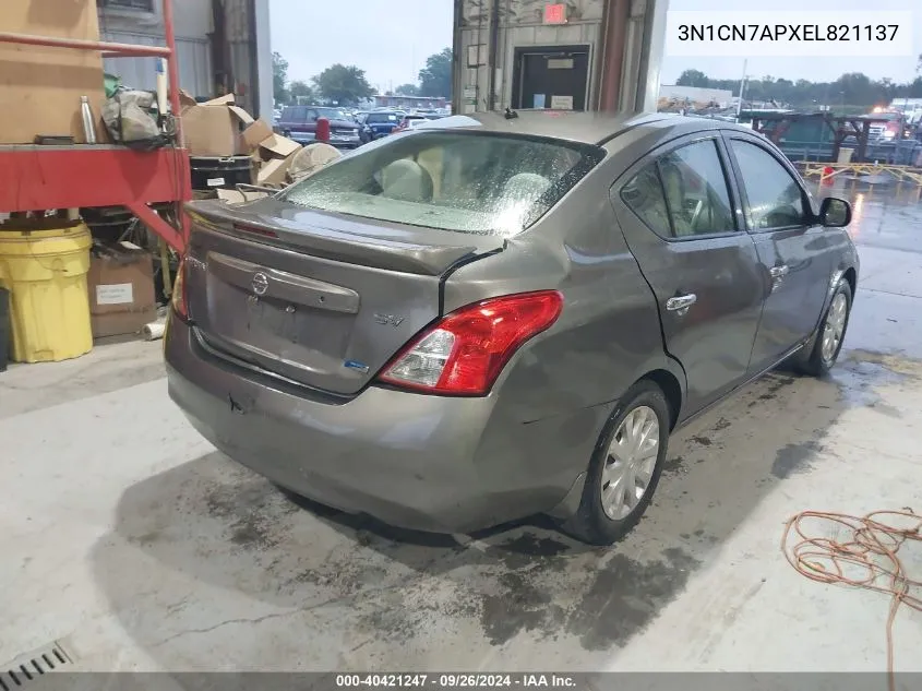 2014 Nissan Versa 1.6 Sv VIN: 3N1CN7APXEL821137 Lot: 40421247