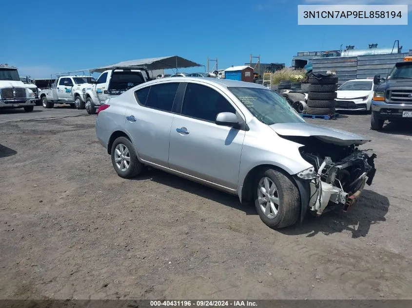 3N1CN7AP9EL858194 2014 Nissan Versa 1.6 Sv