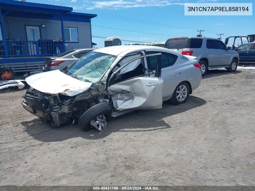 2014 Nissan Versa 1.6 Sv VIN: 3N1CN7AP9EL858194 Lot: 40431196