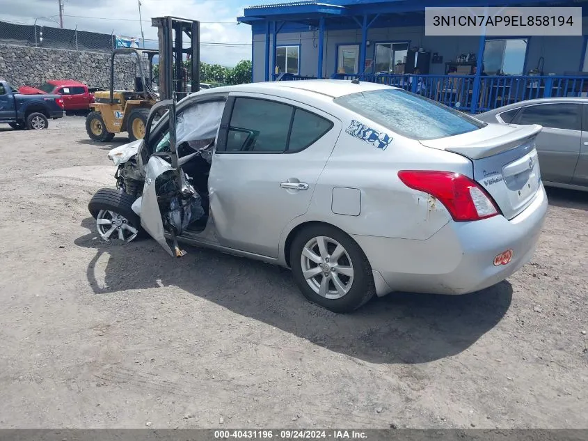 3N1CN7AP9EL858194 2014 Nissan Versa 1.6 Sv