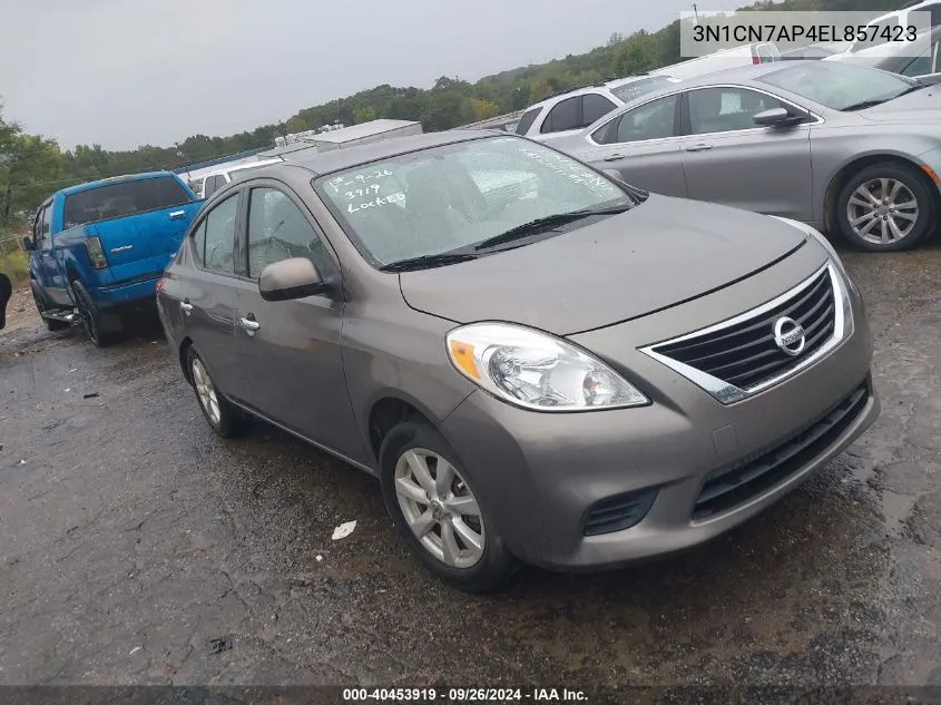 2014 Nissan Versa 1.6 Sv VIN: 3N1CN7AP4EL857423 Lot: 40453919