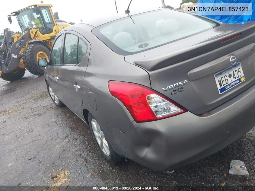 2014 Nissan Versa 1.6 Sv VIN: 3N1CN7AP4EL857423 Lot: 40453919