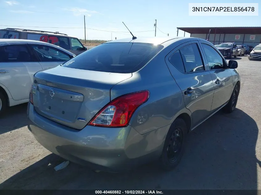 2014 Nissan Versa 1.6 S VIN: 3N1CN7AP2EL856478 Lot: 40460882