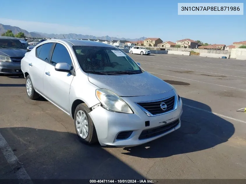 2014 Nissan Versa 1.6 Sv VIN: 3N1CN7AP8EL871986 Lot: 40471144