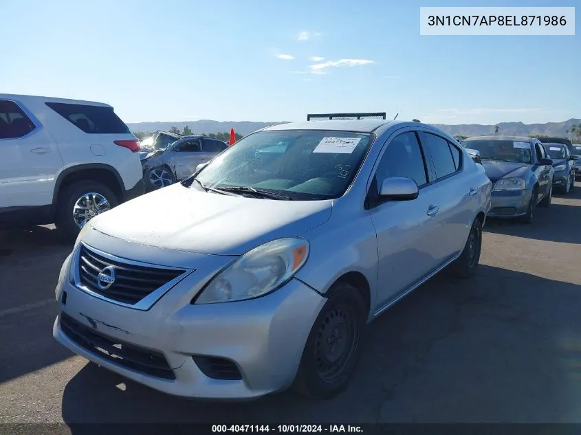 2014 Nissan Versa 1.6 Sv VIN: 3N1CN7AP8EL871986 Lot: 40471144