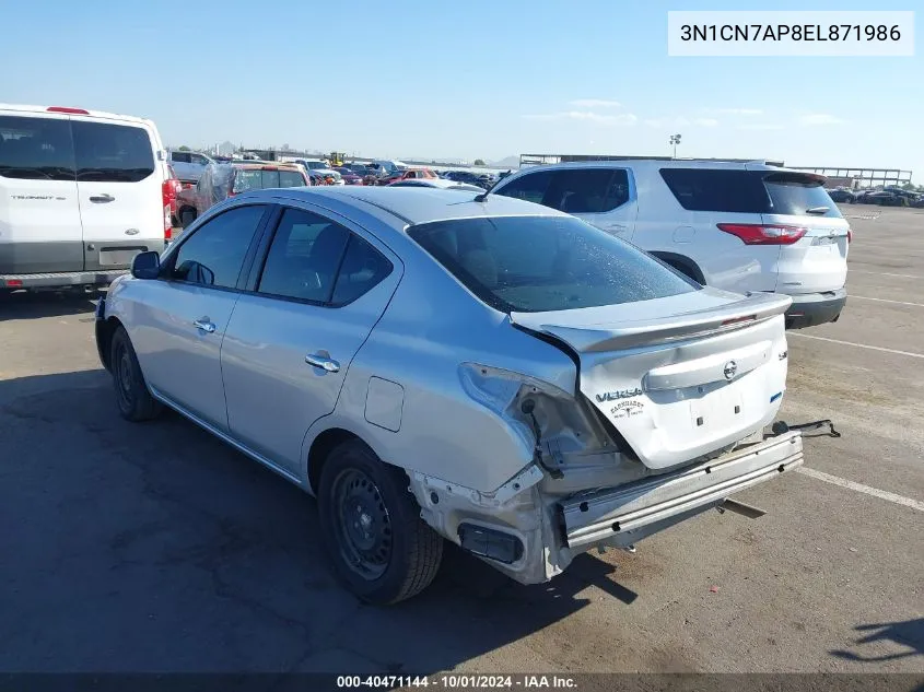 2014 Nissan Versa 1.6 Sv VIN: 3N1CN7AP8EL871986 Lot: 40471144