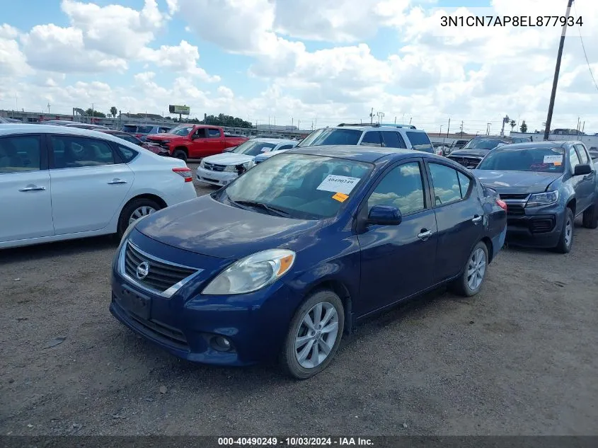 2014 Nissan Versa 1.6 Sl VIN: 3N1CN7AP8EL877934 Lot: 40490249