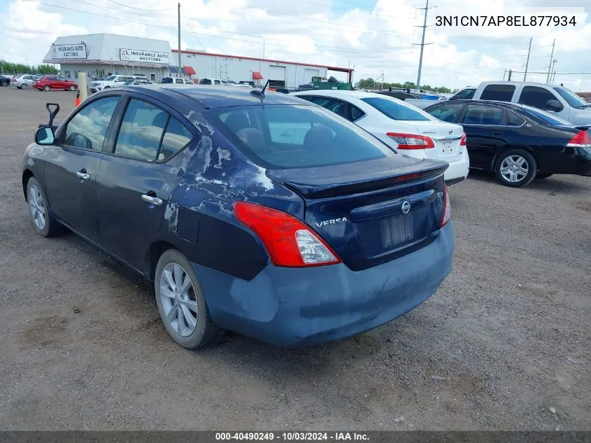 2014 Nissan Versa 1.6 Sl VIN: 3N1CN7AP8EL877934 Lot: 40490249