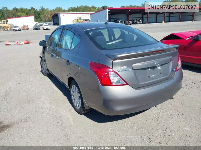 2014 Nissan Versa 1.6 S+ VIN: 3N1CN7AP5EL837097 Lot: 40567559